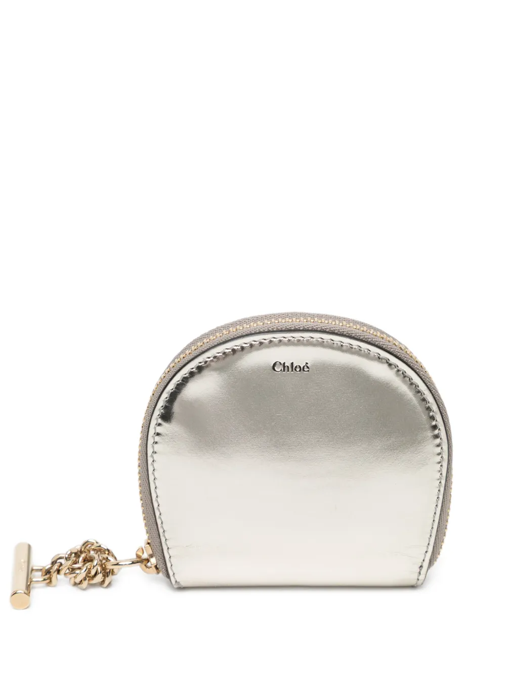 Chloé Pre-Owned silver metallic coin purse w/ mirror - Argento