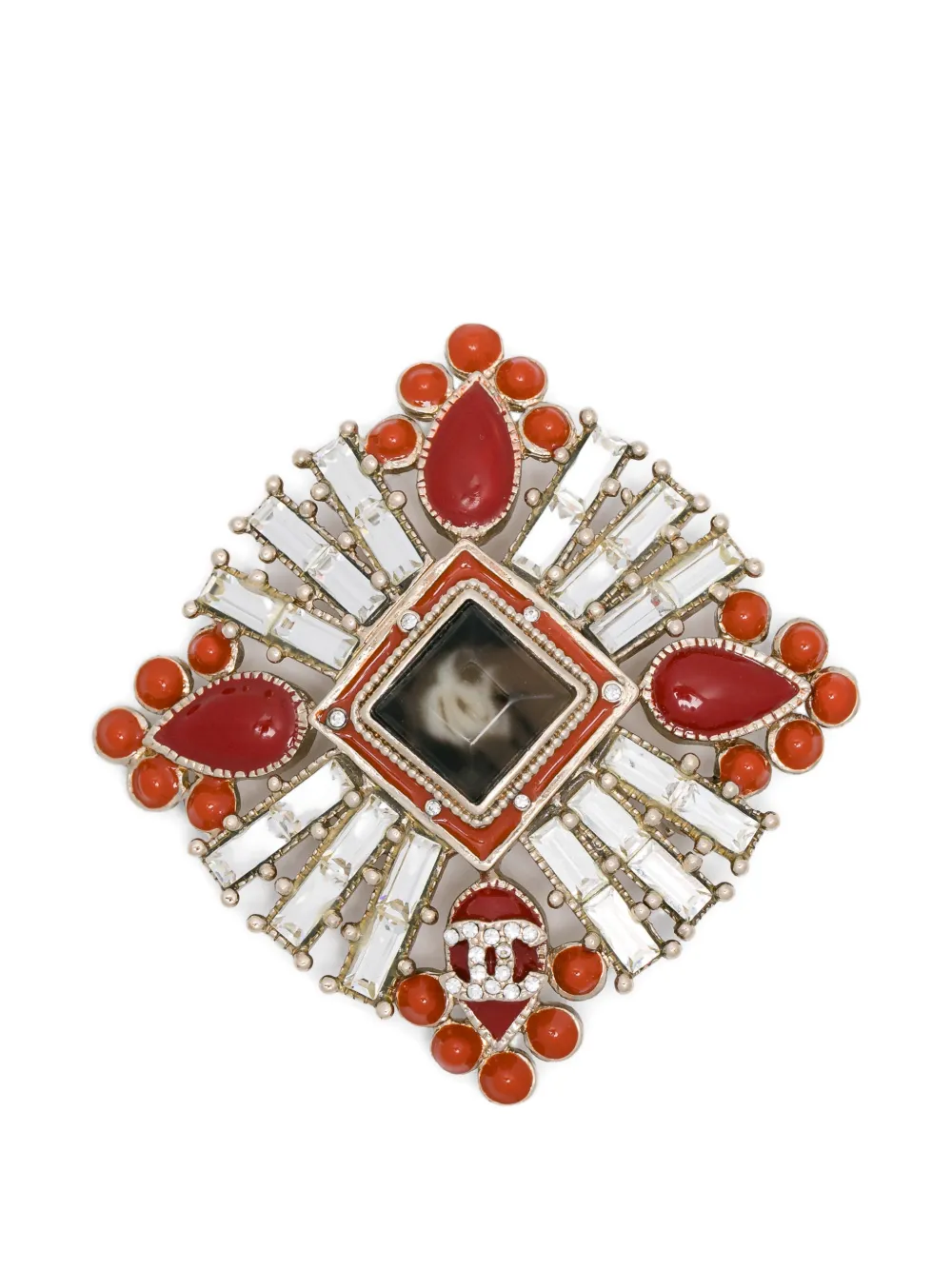 CHANEL Pre-Owned embellished brooch – Gold