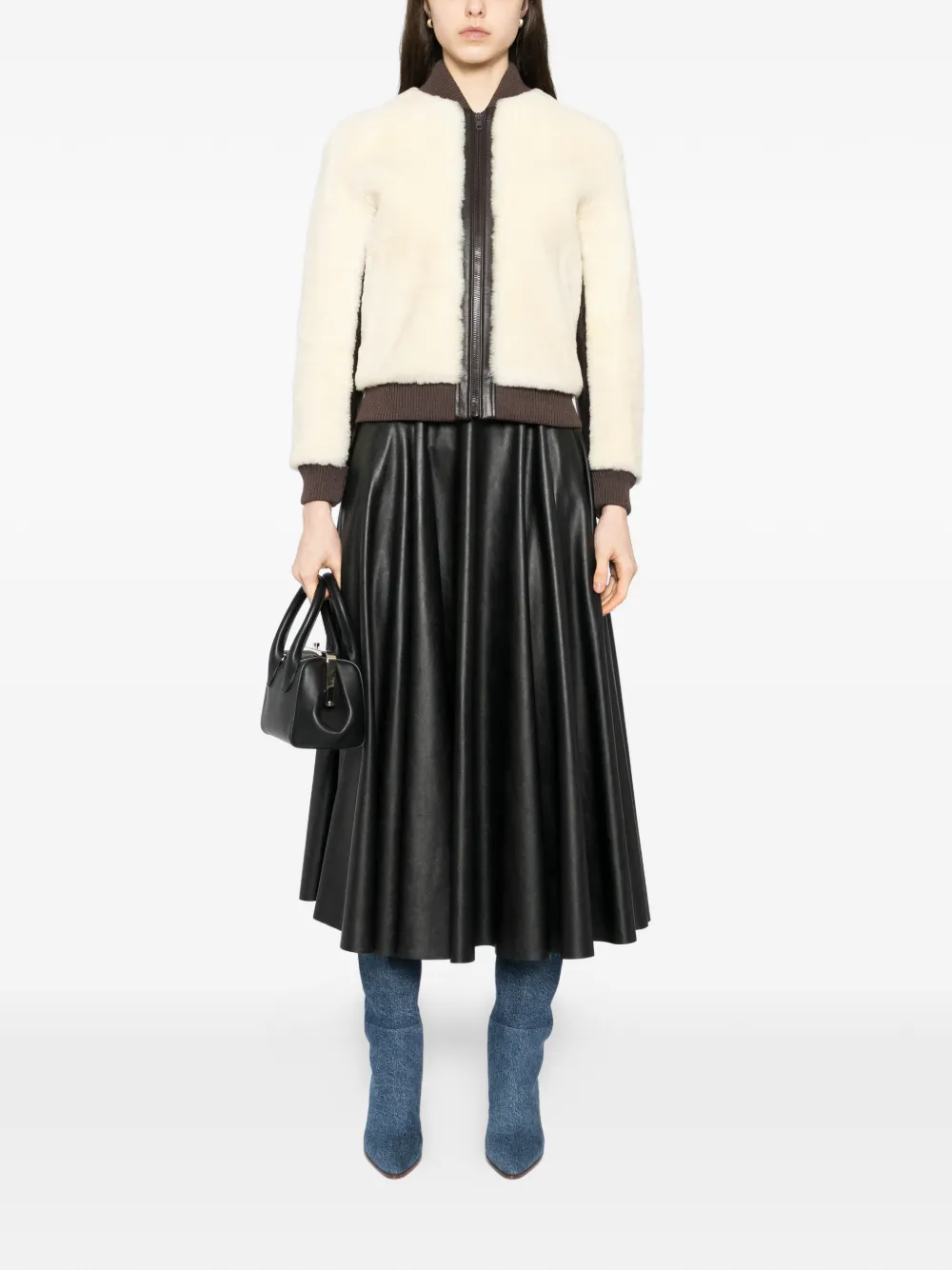  Chloé Pre-owned Leather Bomber Jacket - Neutrals 