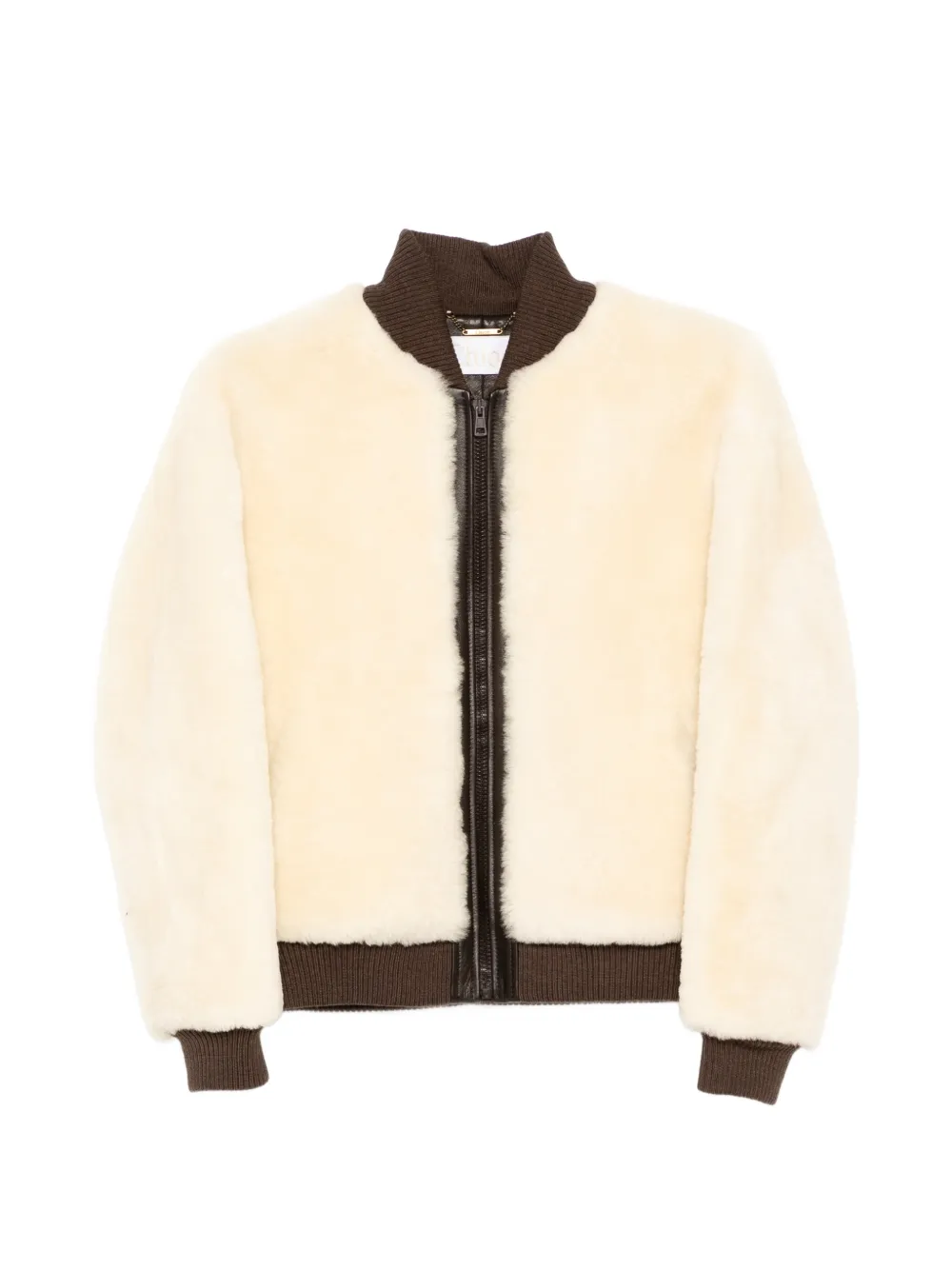 Chloé Pre-Owned leather bomber jacket - Toni neutri