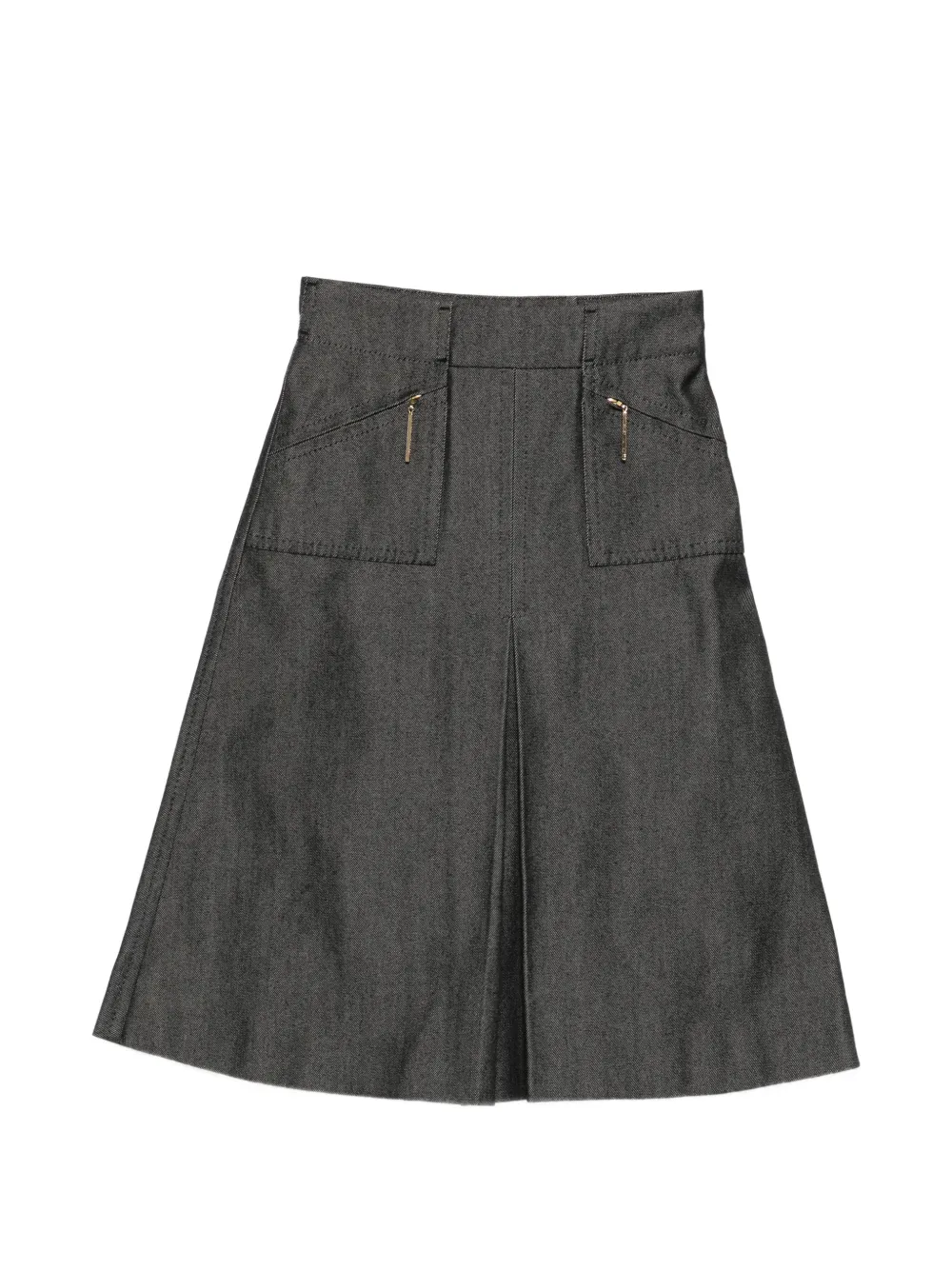 Louis Vuitton Pre-Owned Gonna midi svasata denim - Grigio