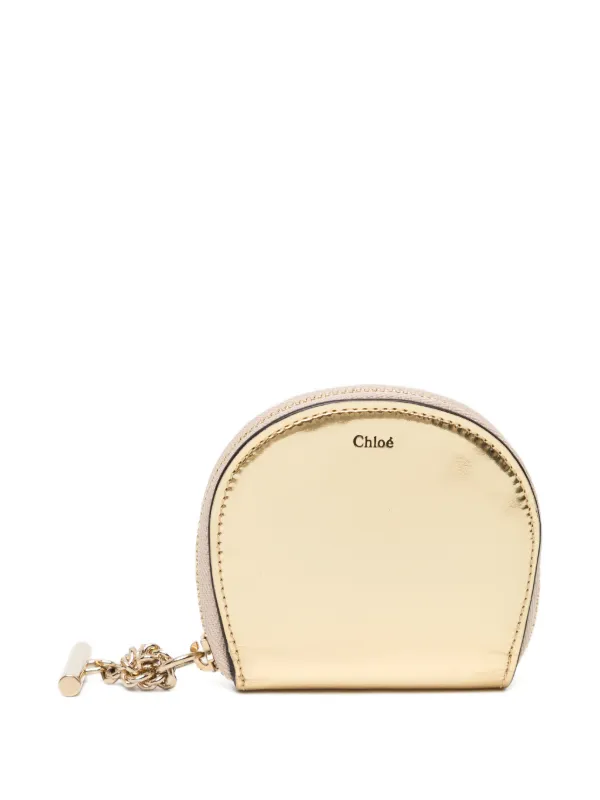 Chloé Pre-owned Metallic Mirror Coin Purse in Gold