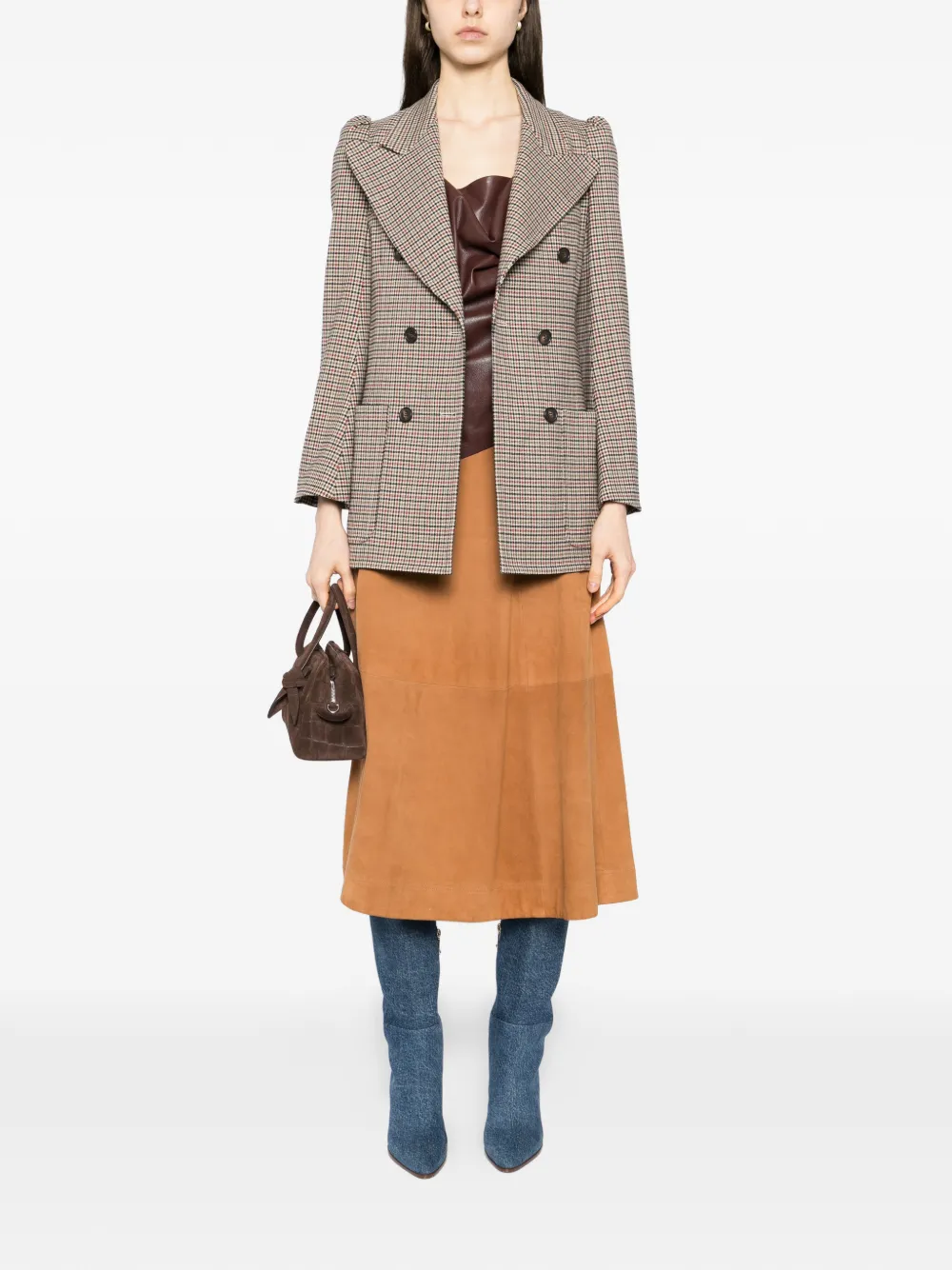 Houndstooth-Print Blazer