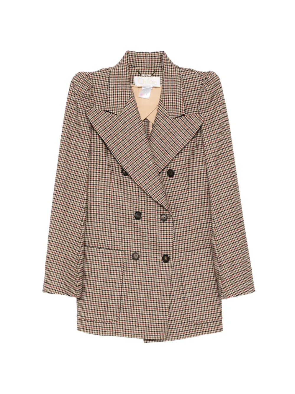 Chloé Pre-Owned houndstooth-print blazer - Toni neutri
