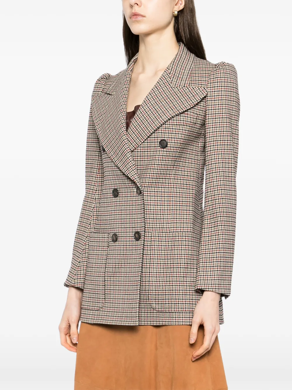 Houndstooth-Print Blazer