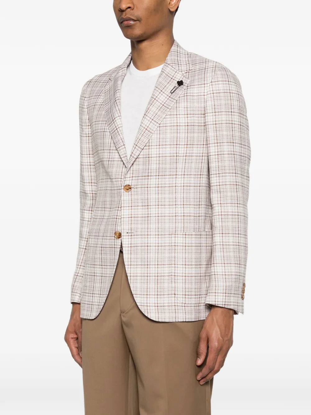 Lardini Geruite blazer Beige