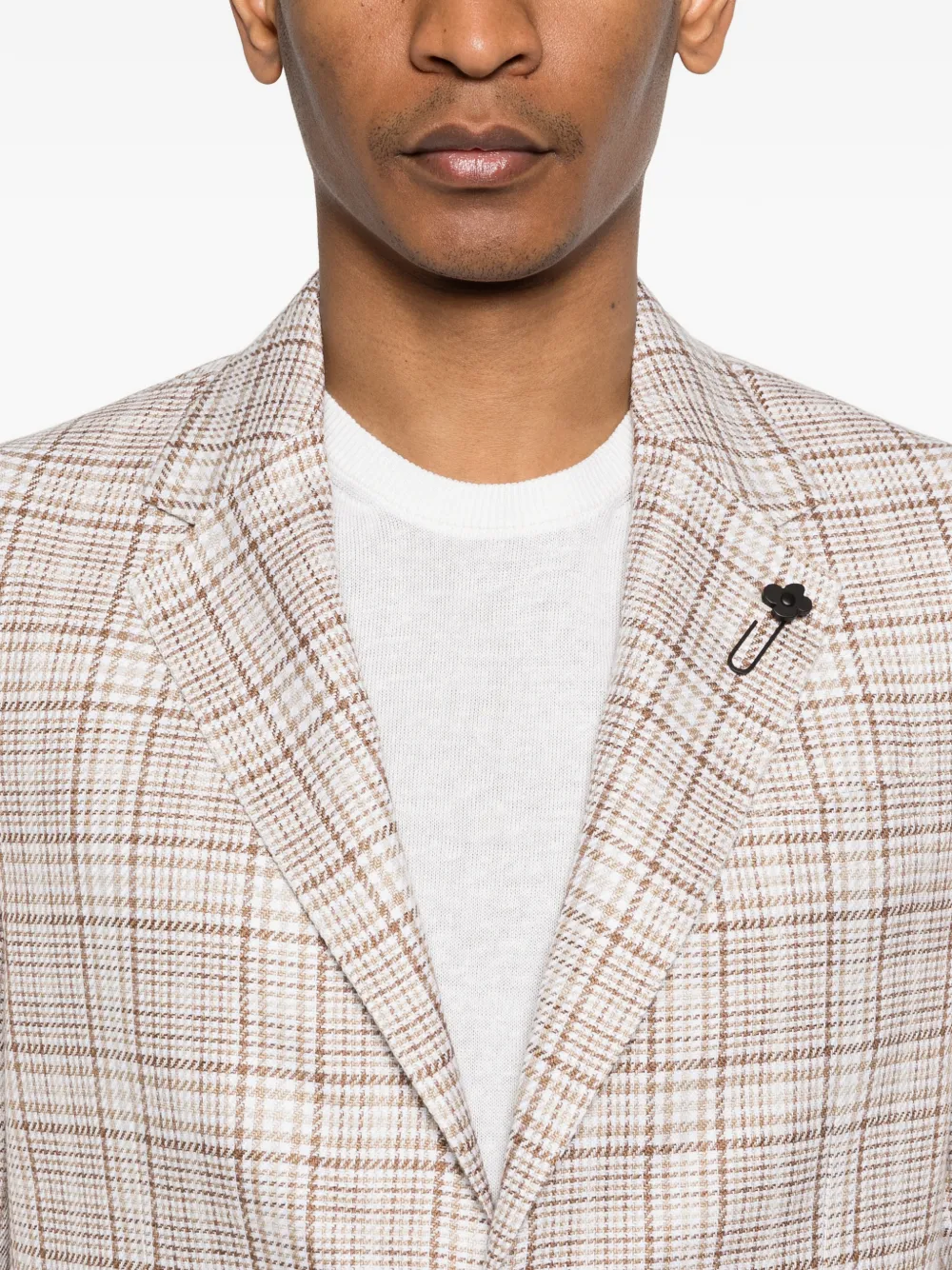 Lardini Geruite blazer Beige