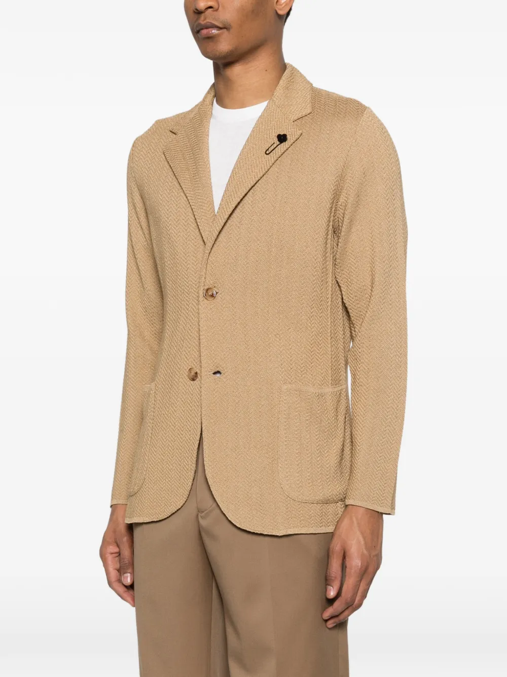 Lardini Blazer met bloemdetail Beige
