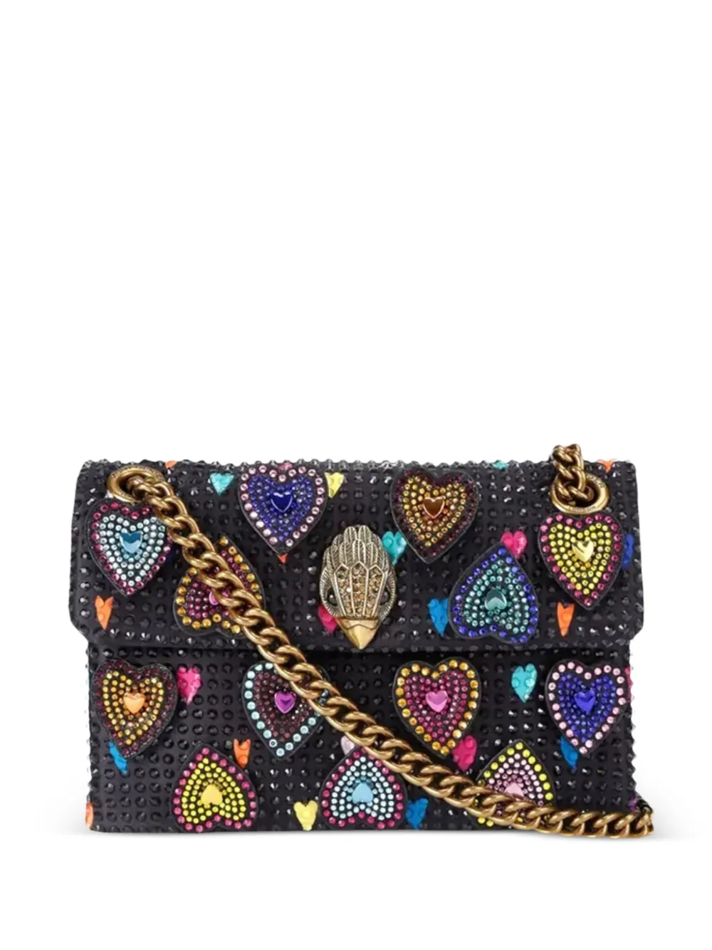 Kurt Geiger London heart-embellishments chain cross body bag - Nero