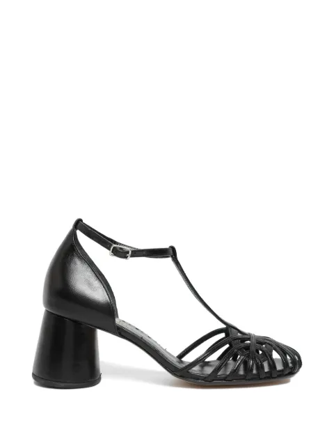 Sarah Chofakian woven T-strap heeled sandals