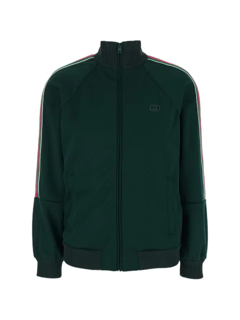 Gucci embroidered-logo zipped sweatshirt