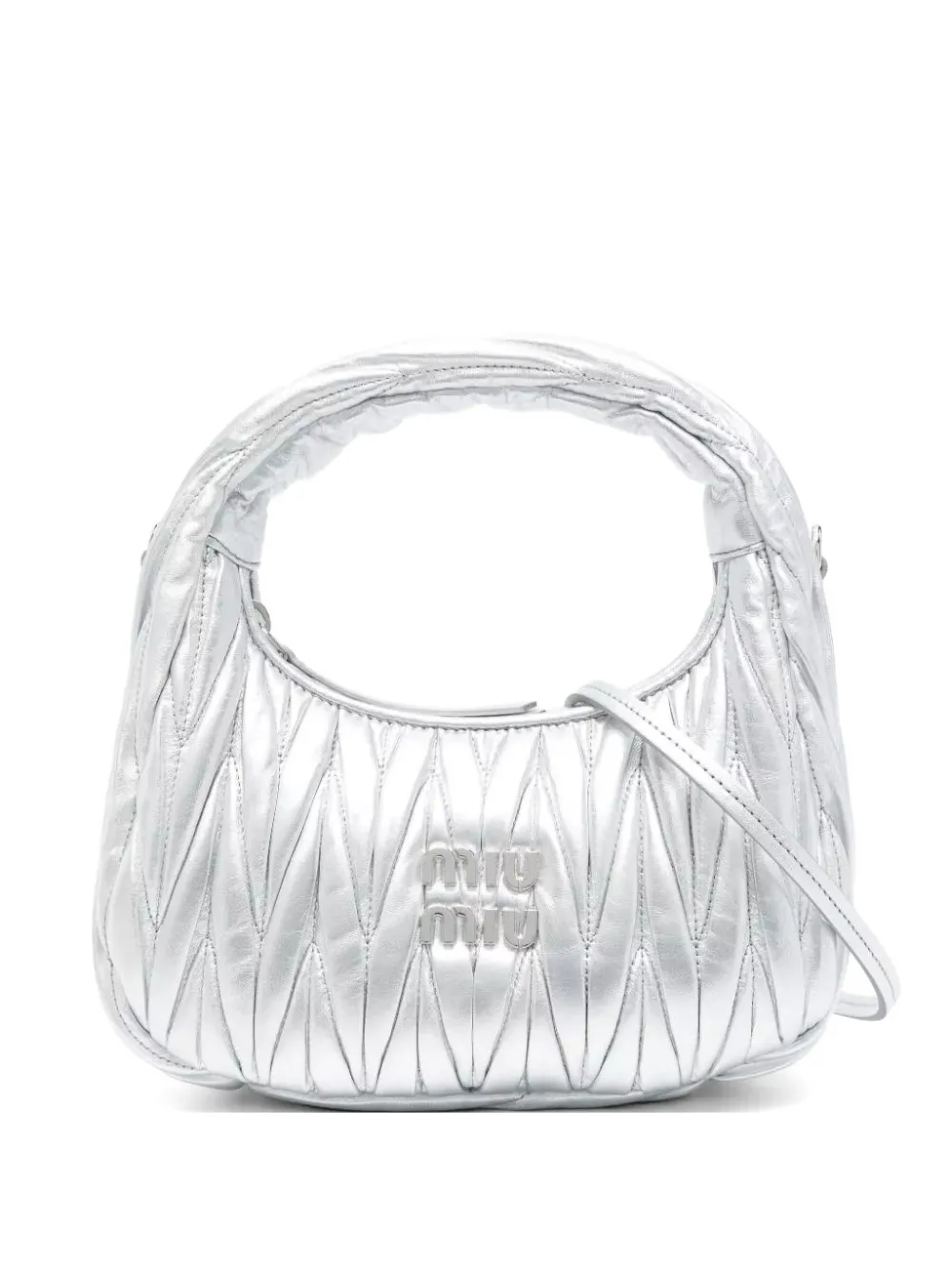 Miu Miu Wander quilted shoulder bag - Argento
