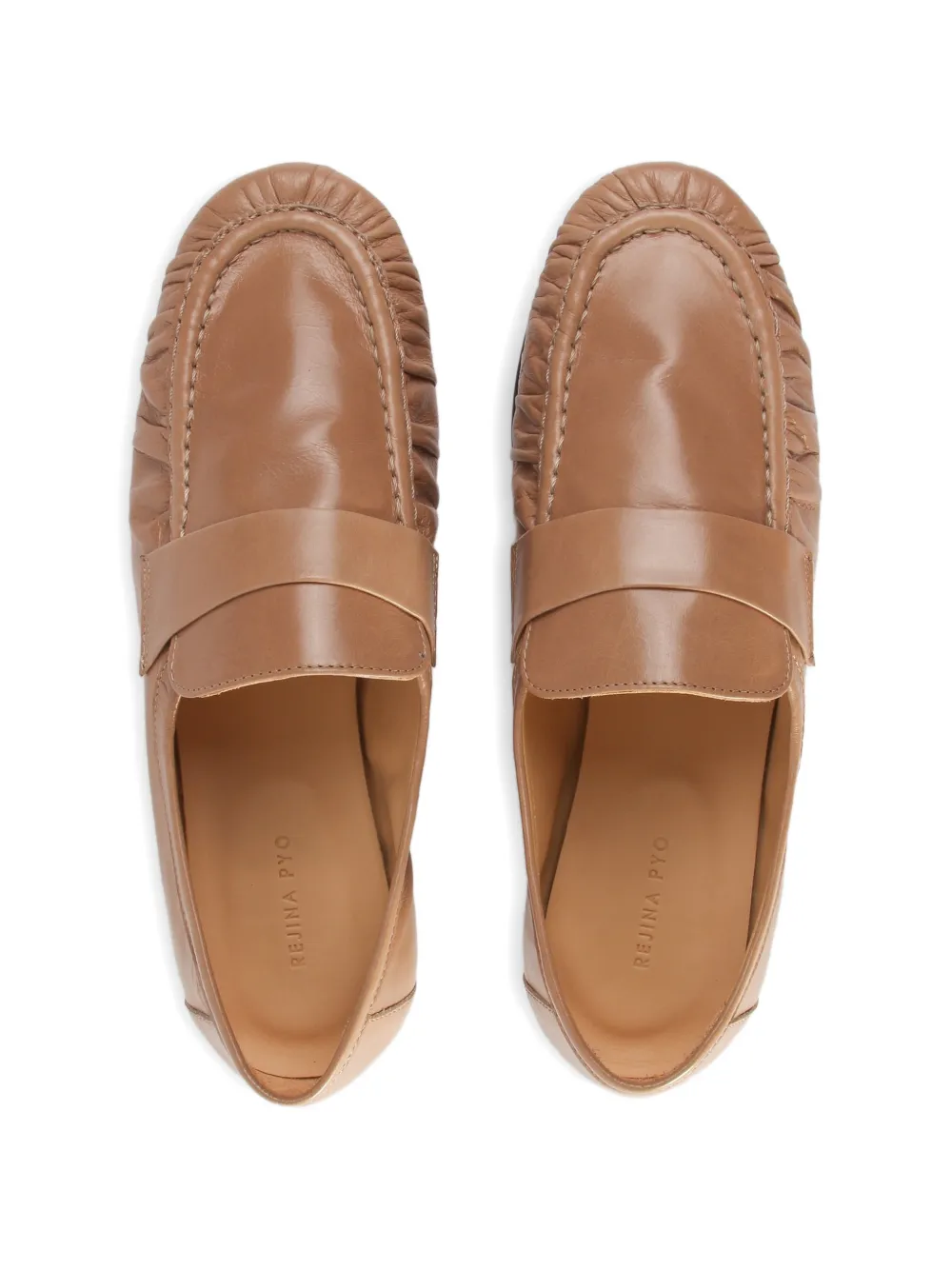 Rejina Pyo Loafers met ruches Bruin