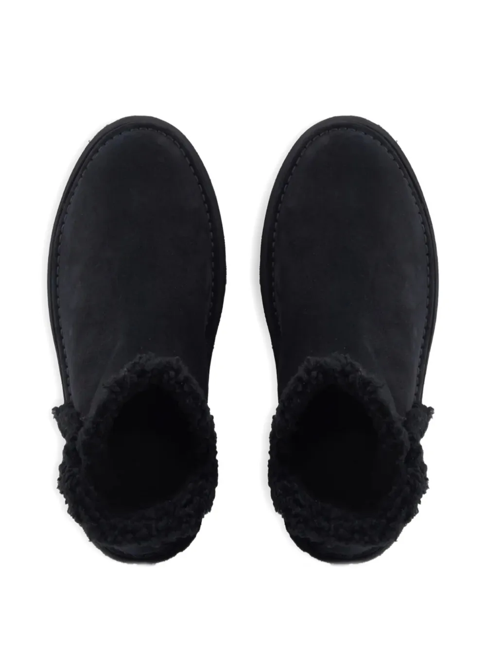 Giorgio Armani Suède enkellaarzen Zwart