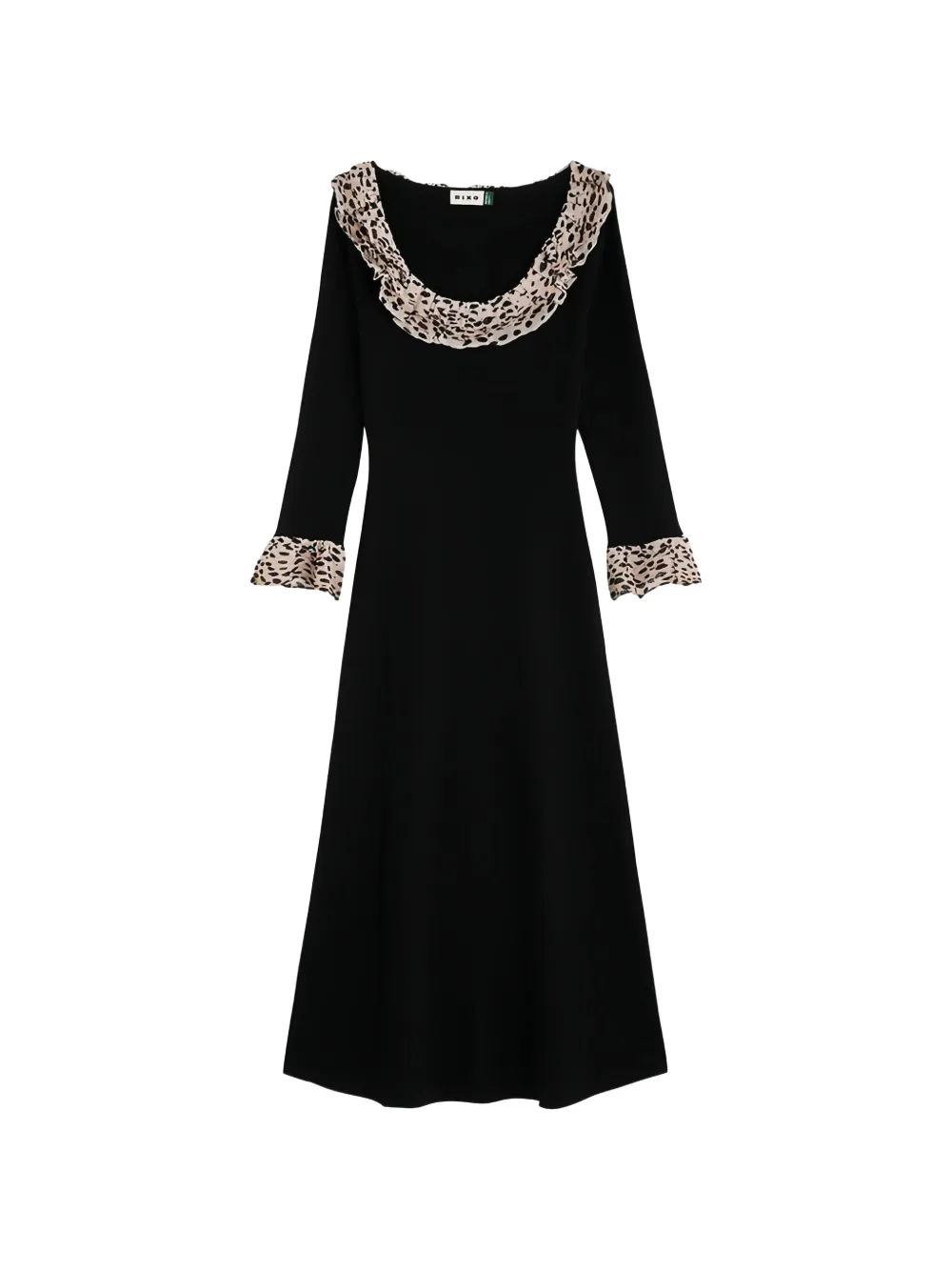 Rixo Mika ruffled midi dress - Nero