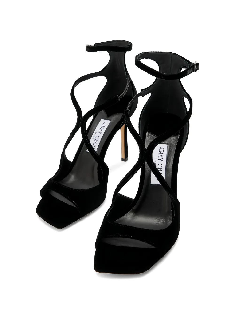 Jimmy Choo Azia sandalen met vierkante neus en bandjes Zwart