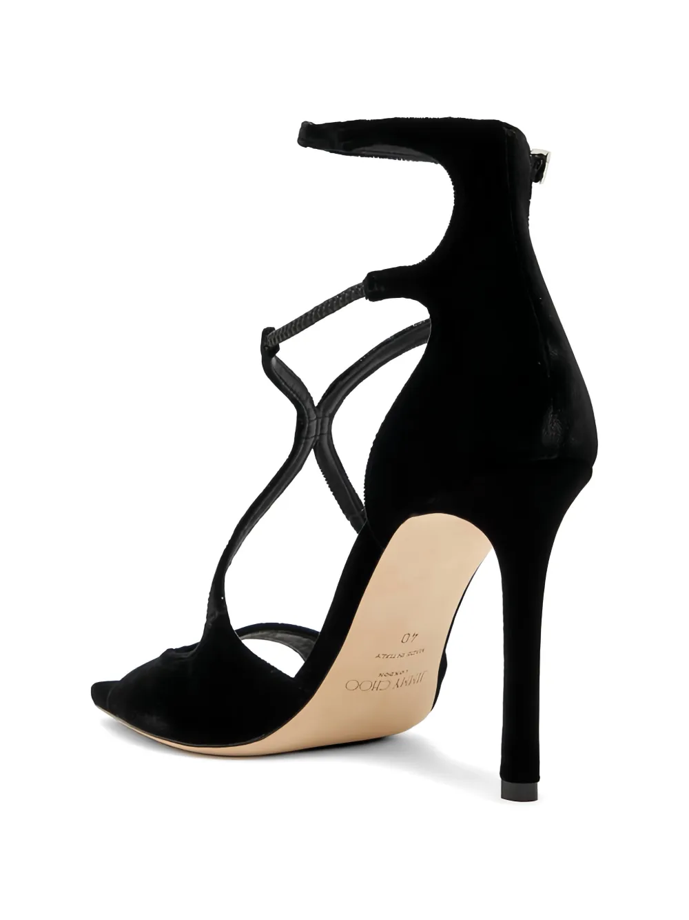 Jimmy Choo Azia sandalen met vierkante neus en bandjes Zwart