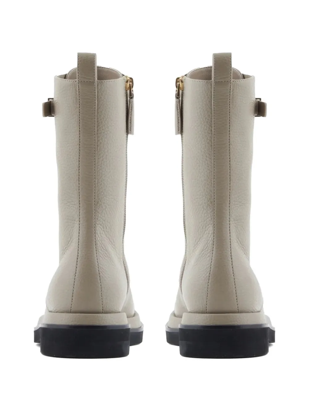 Giorgio Armani buckle lace-up boots Grijs