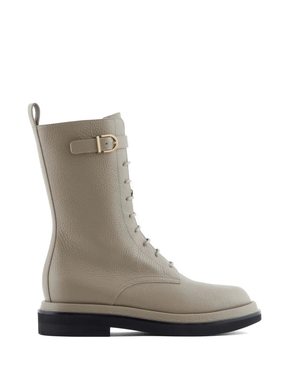 Giorgio Armani buckle lace-up boots Grijs