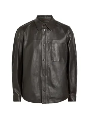 DRIES VAN NOTEN レザー シャツ | ブラック | FARFETCH JP