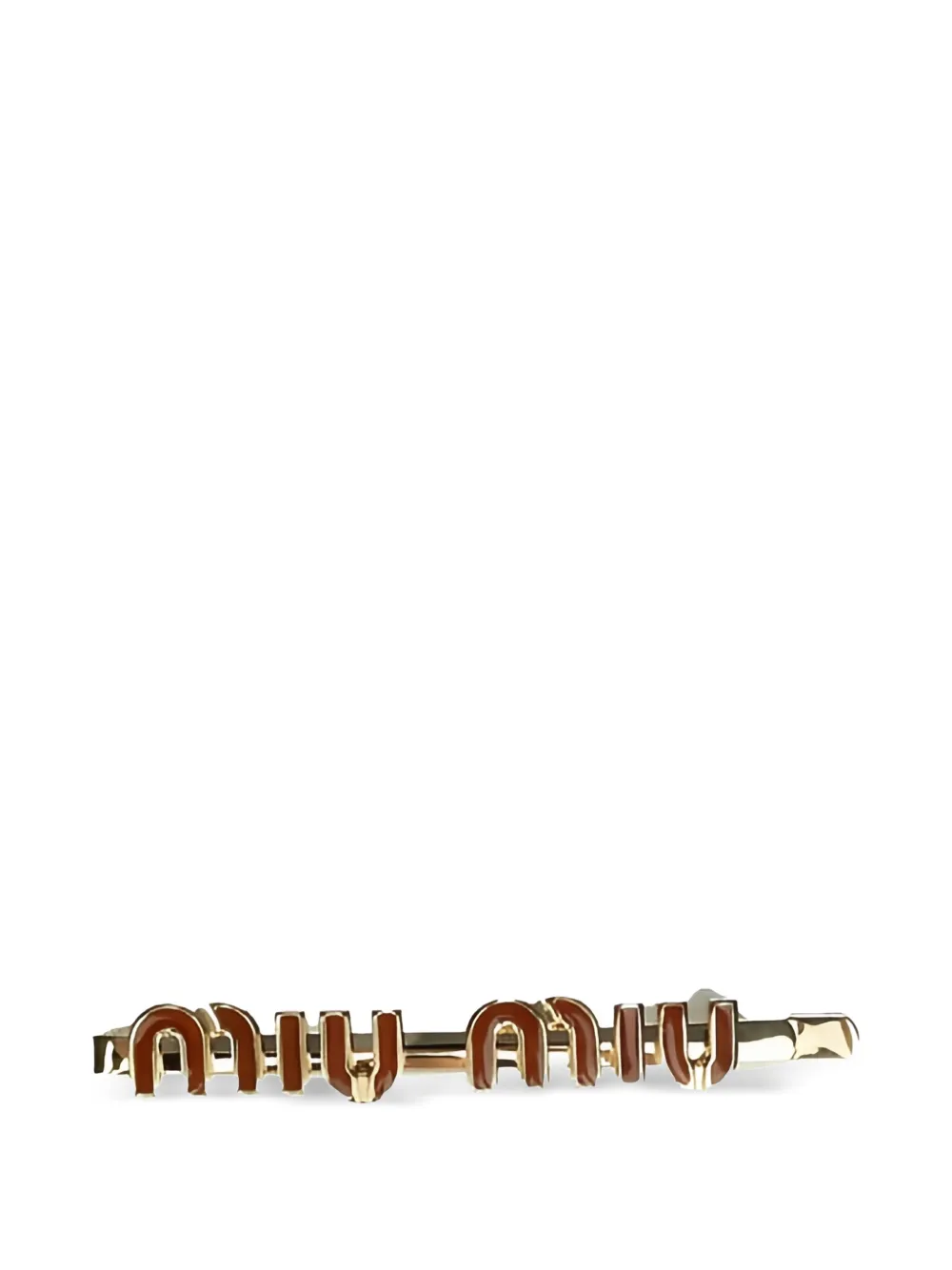 Miu Miu logo hair clip - Gold
