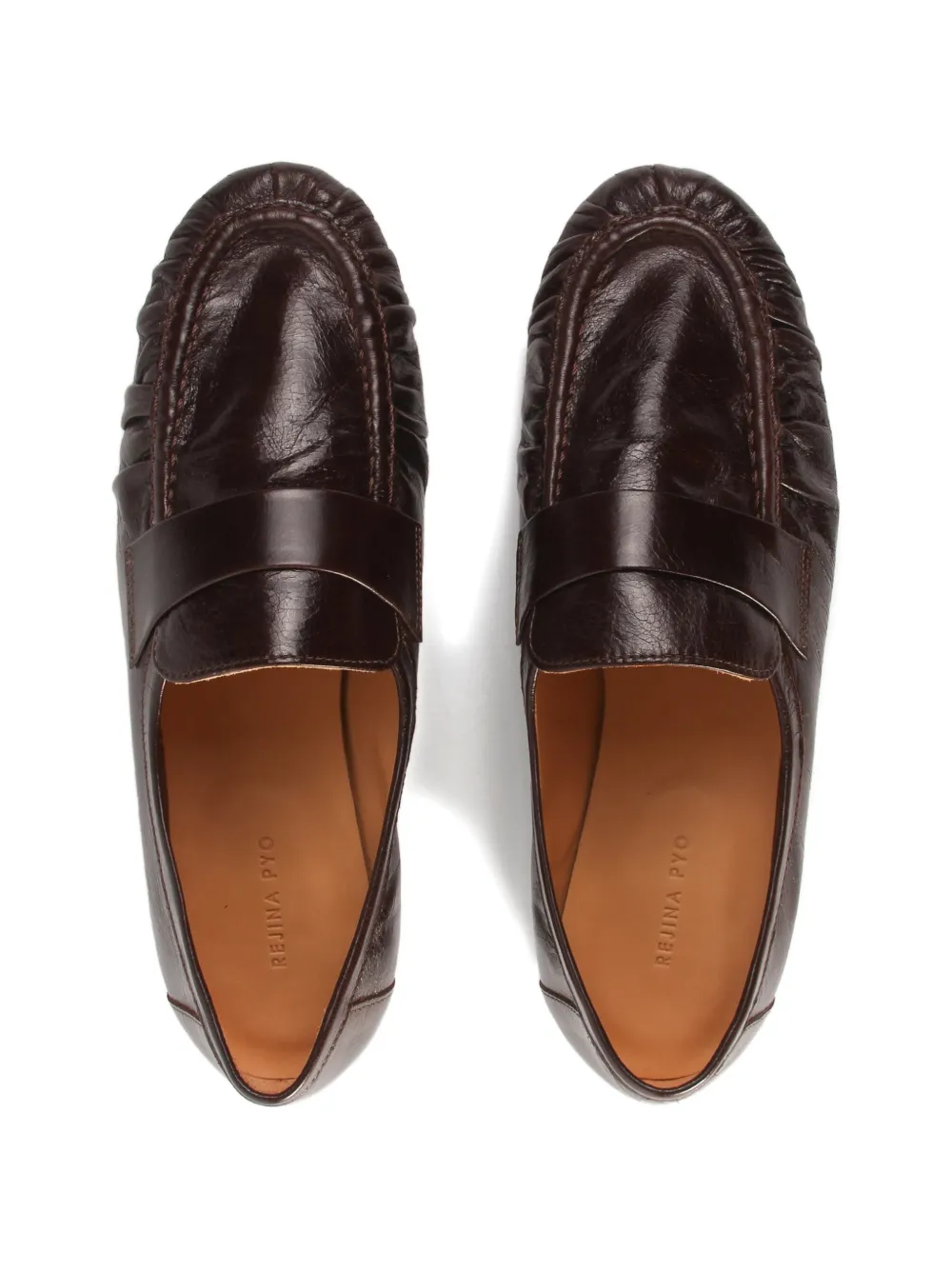 Rejina Pyo Loafers met ruches Bruin