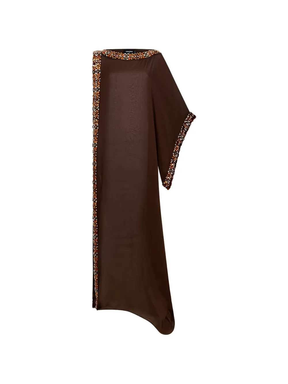 DSQUARED2 one-shoulder crystal-motif maxi dress - Brown