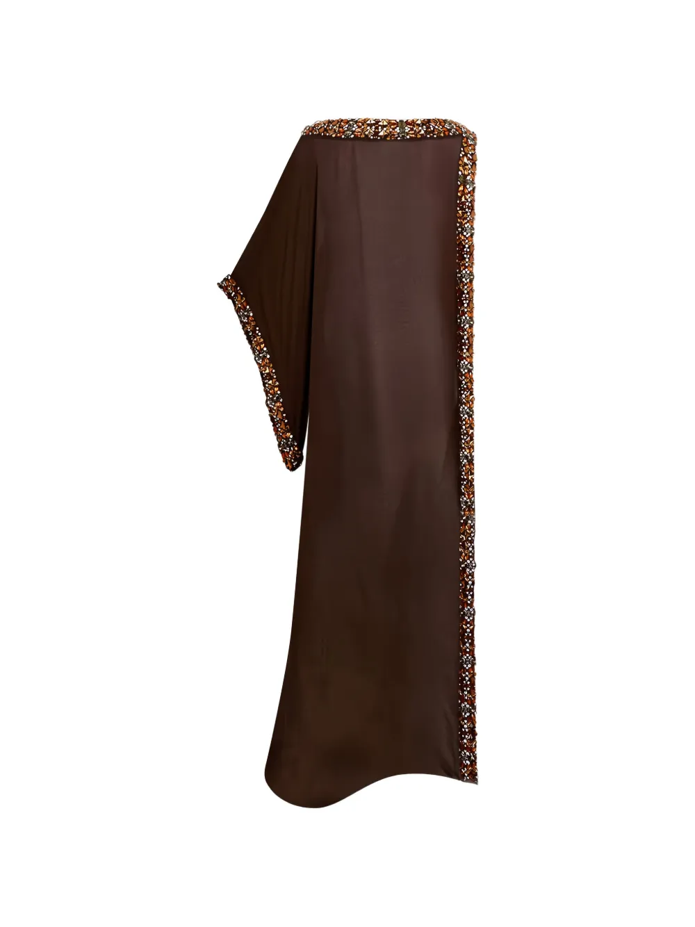 DSQUARED2 Asymmetrische maxi-jurk met kristallen patroon Bruin
