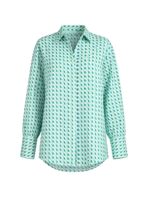 Seafolly camisa con botones y estampado geométrico