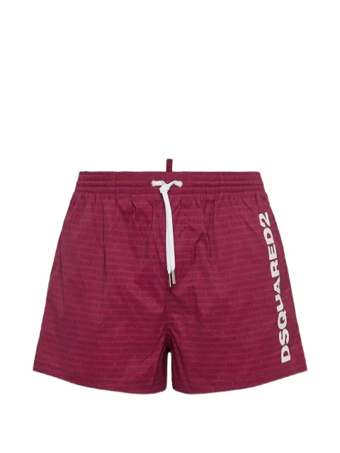 DSQUARED2 shorts de playa con logo estampado
