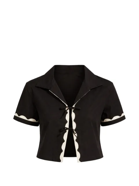 Seafolly camisa corta con detalle de lazo