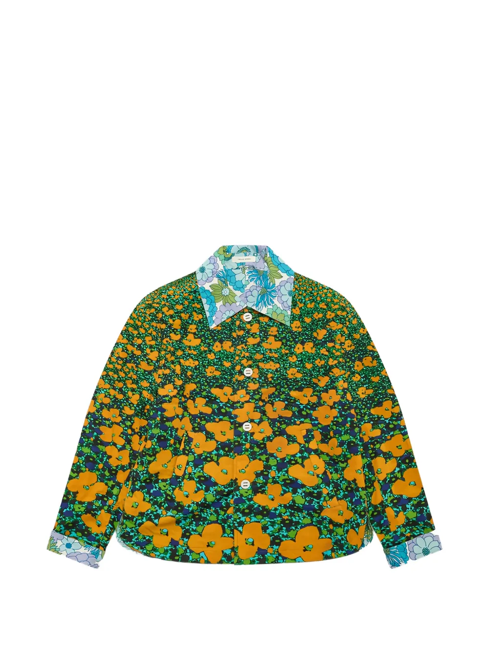 Craig Green floral-print shirt jacket - Orange