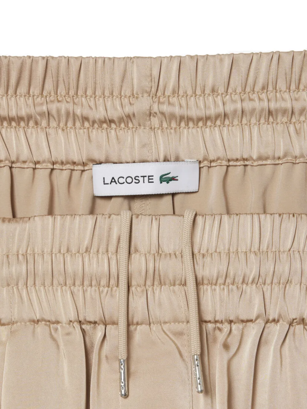 Lacoste Elastische palazzo broek Beige