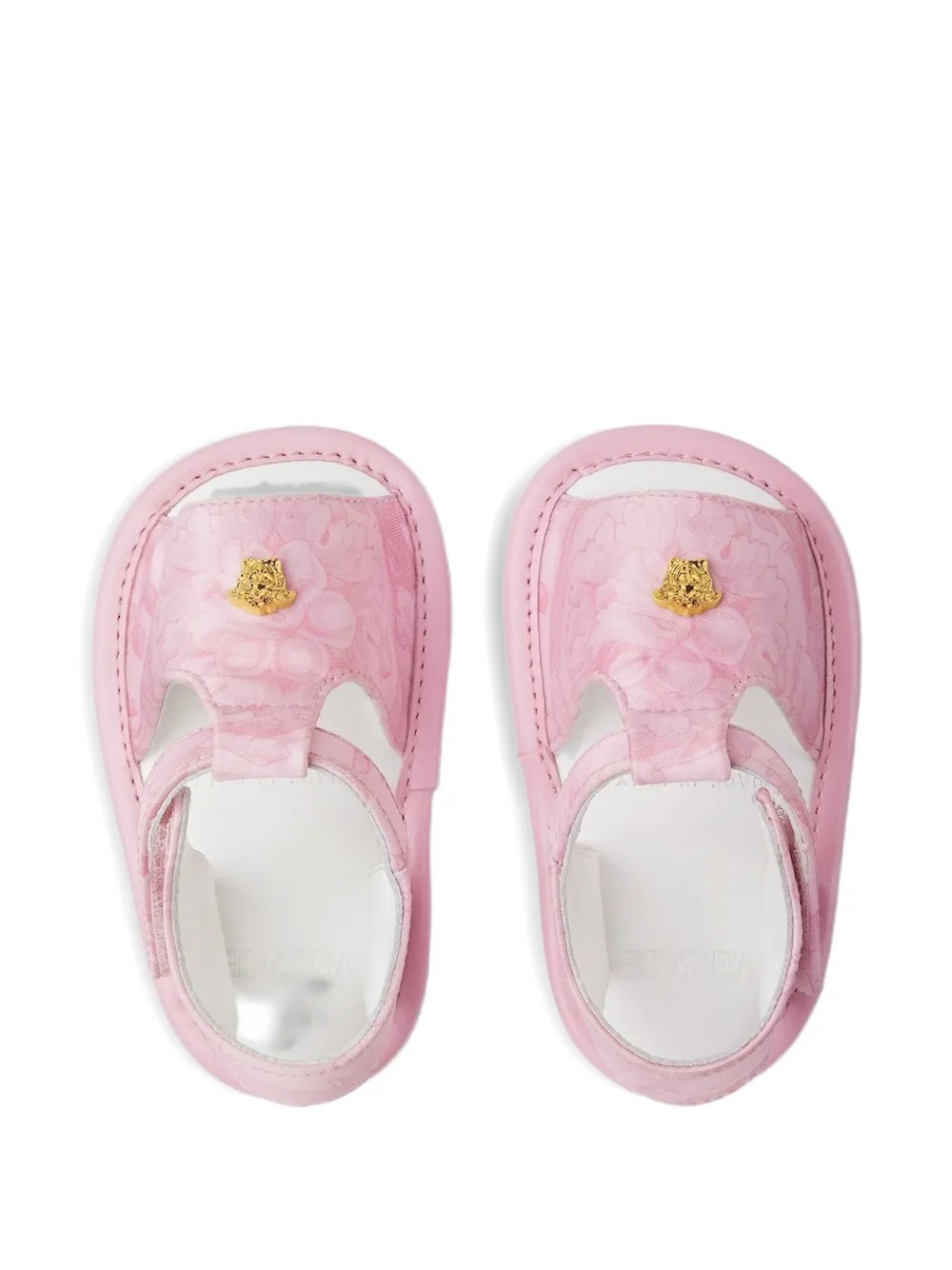 Versace Kids Sandalen verfraaid met logo Roze