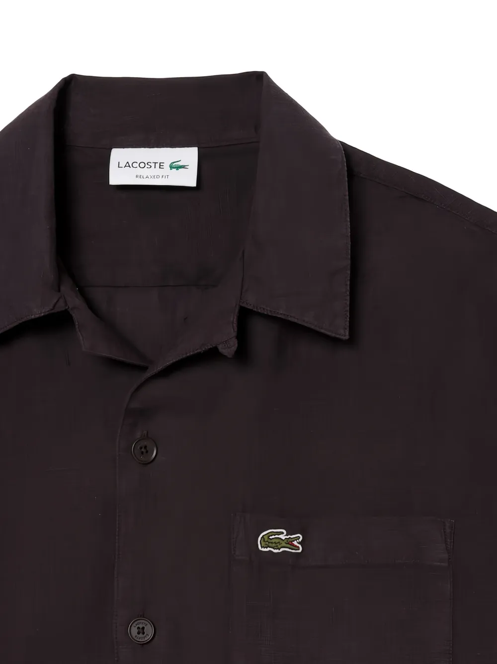  Lacoste Buttoned Short-sleeved Shirt - Brown 
