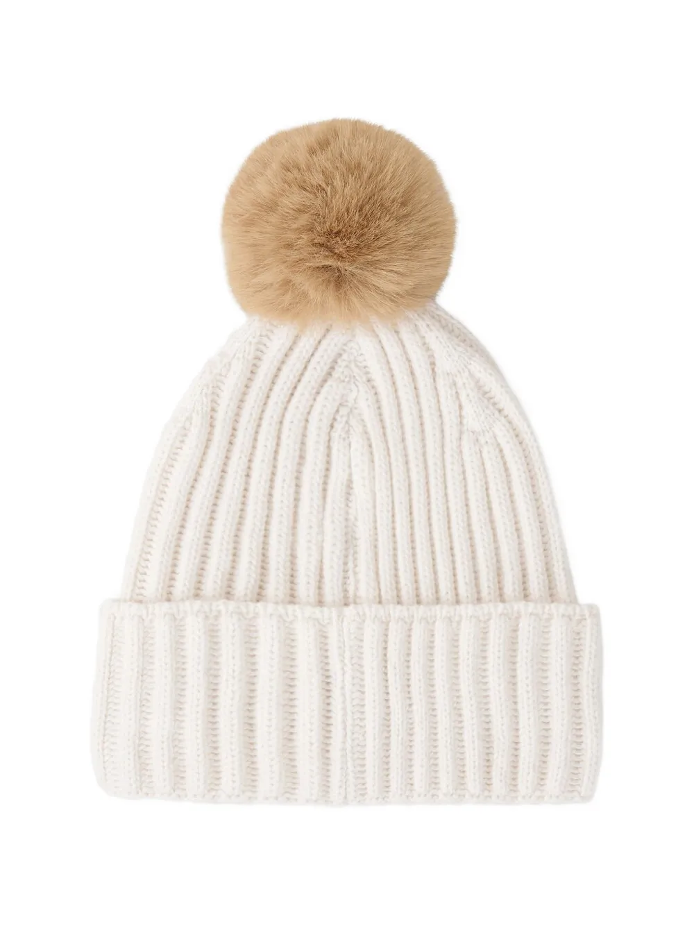  Bogner Ranya Ribbed Pompom Beanie Hat - Neutrals 