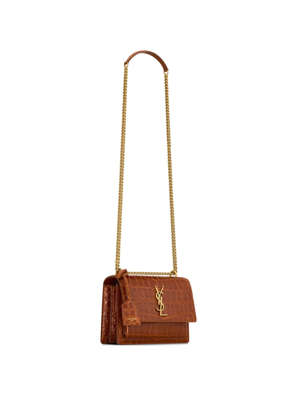 Saint Laurent Sunset kleine crossbodytas Bruin