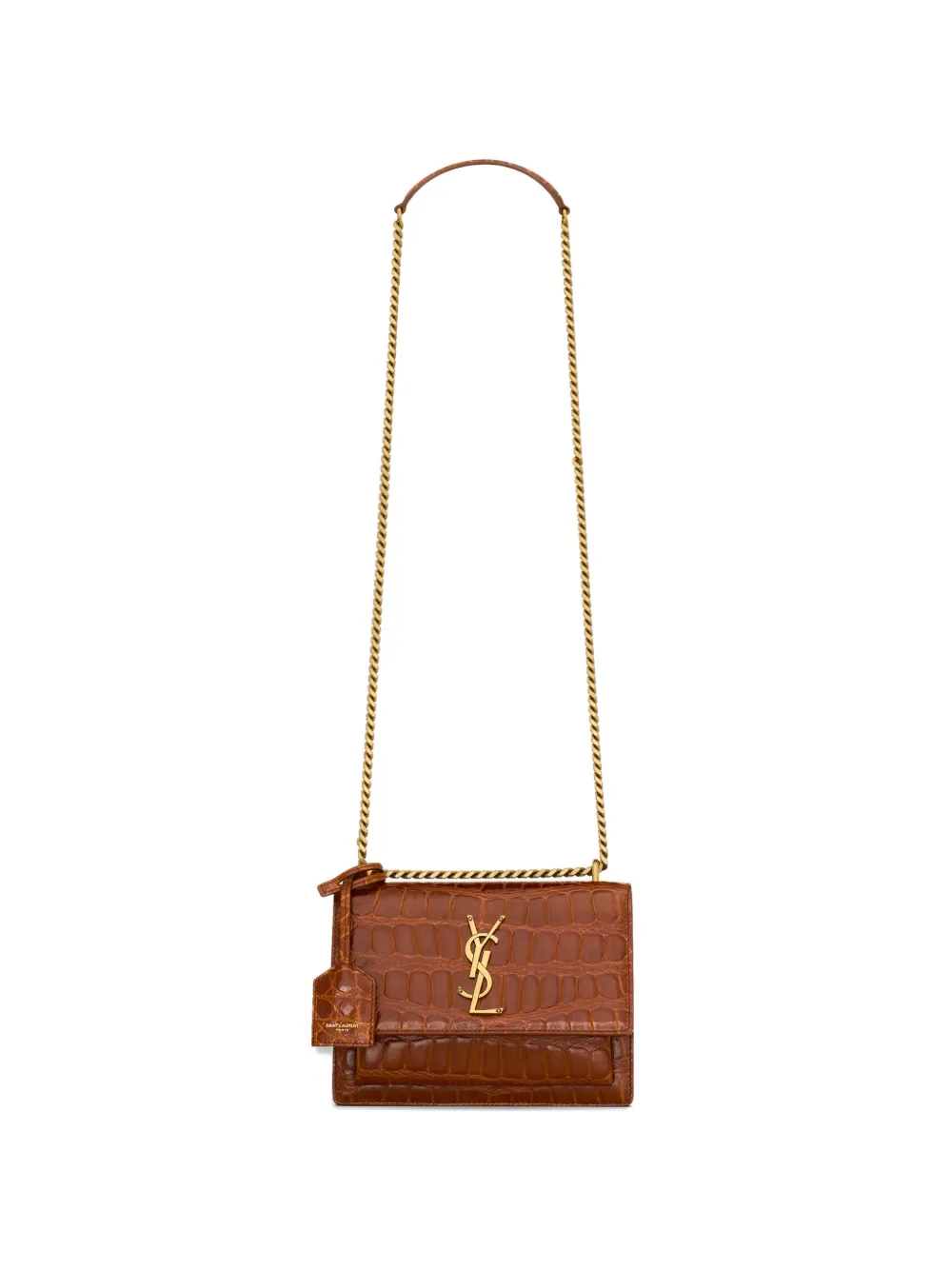 Saint Laurent Small Sunset Cross Body Bag In Brown