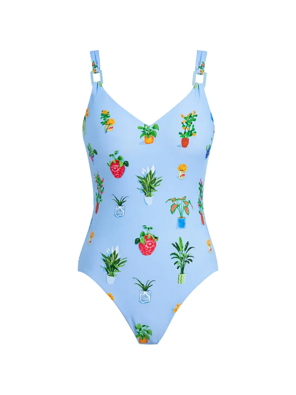 Seafolly Playa Bonita DD floral V-neck swimsuit - Blu