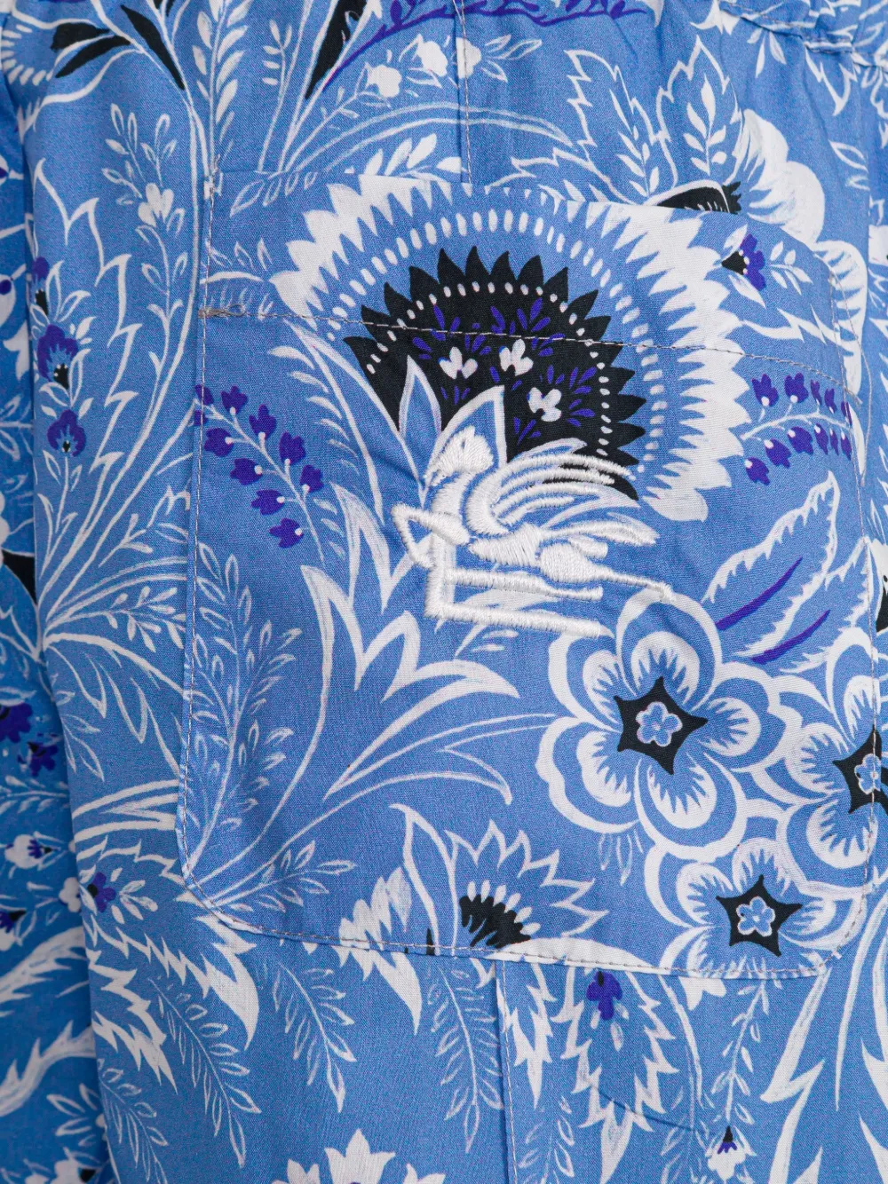  Etro Kids Floral-print Shorts - Blue 