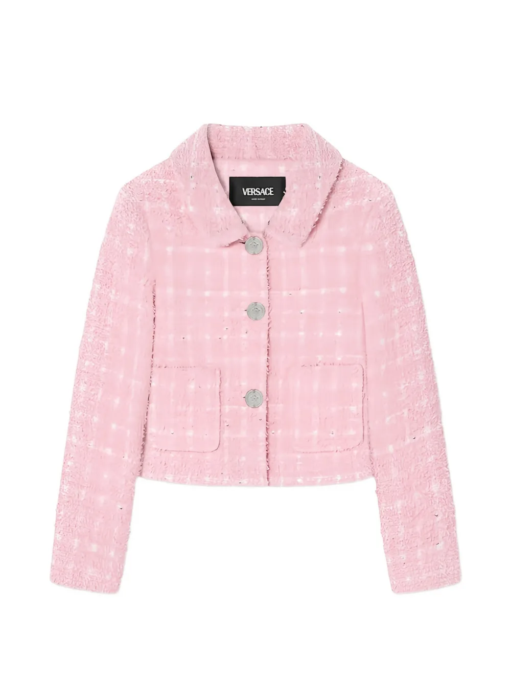 Versace Kids buttoned tweed jacket - Rosa