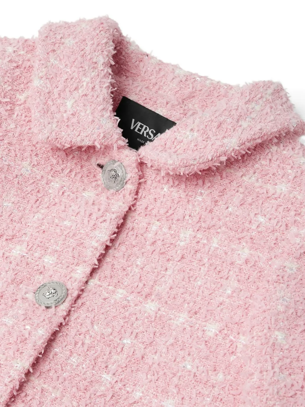 Versace Kids Tweed jack met knopen Roze