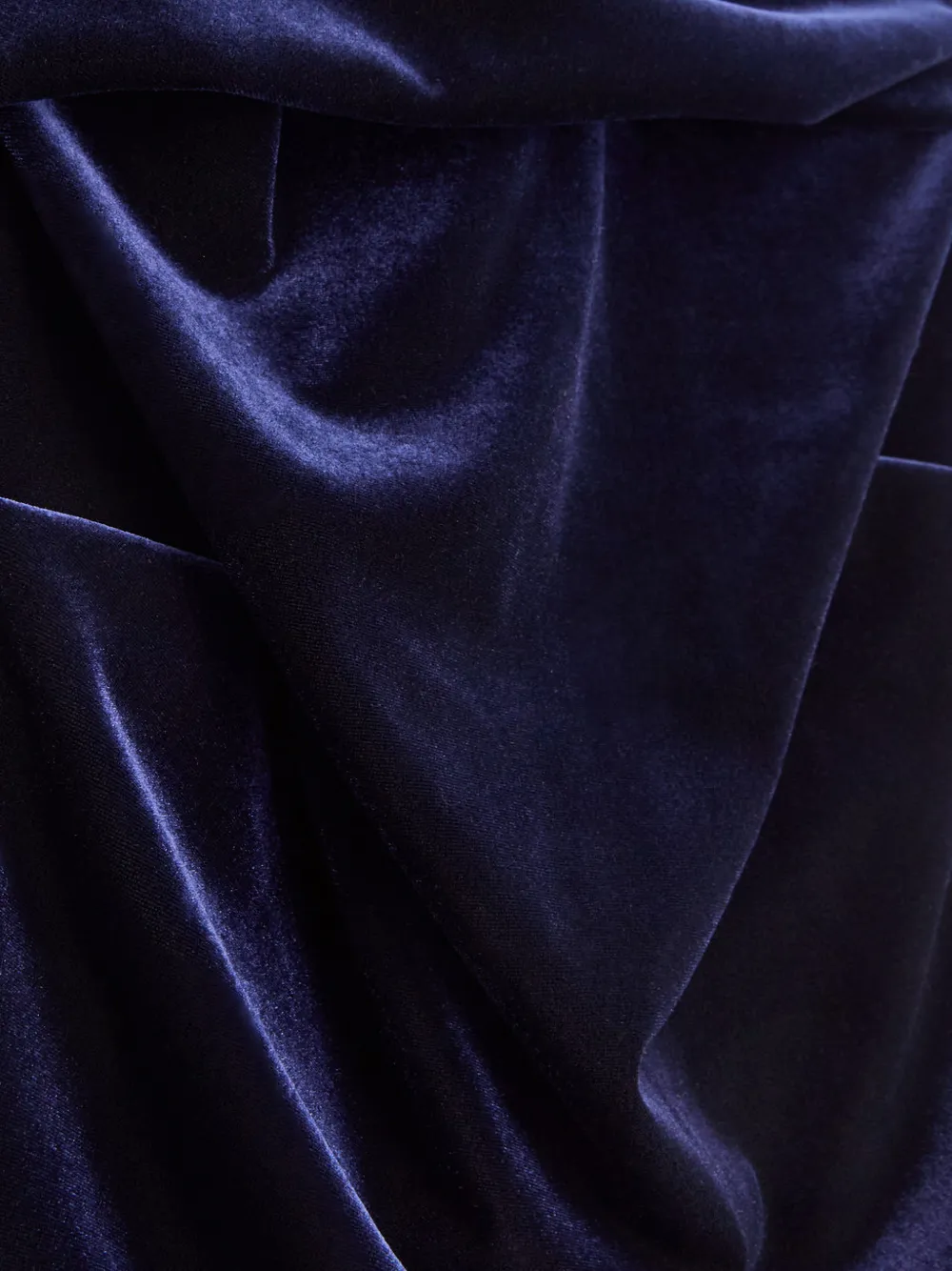  Talbot Runhof Gathered Velvet Gown - Blue 