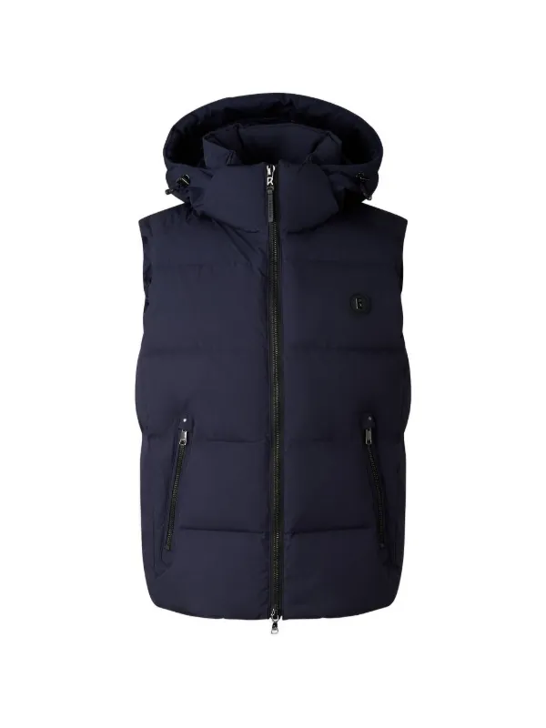 Bogner Detachable Hooded Puffer Gilet in Blue