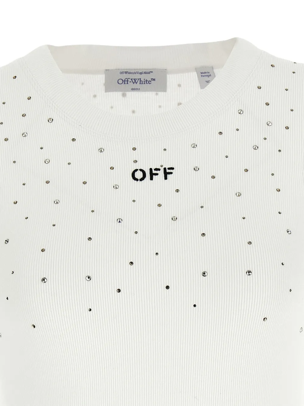 Off-White Geribbelde tanktop Wit