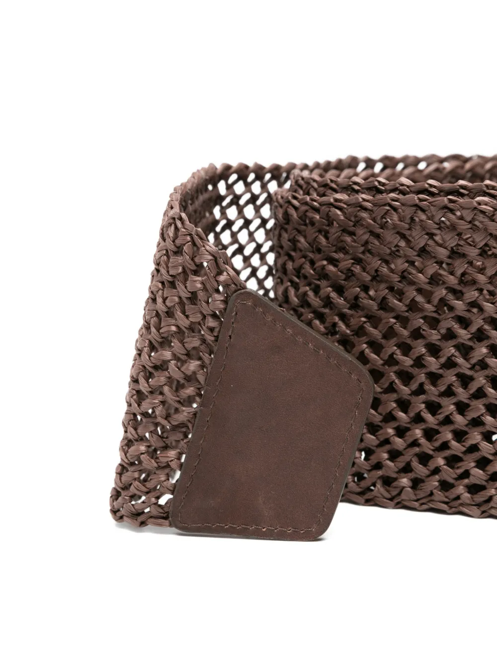  Antonelli Woven Leather-appliqued Belt - Brown 