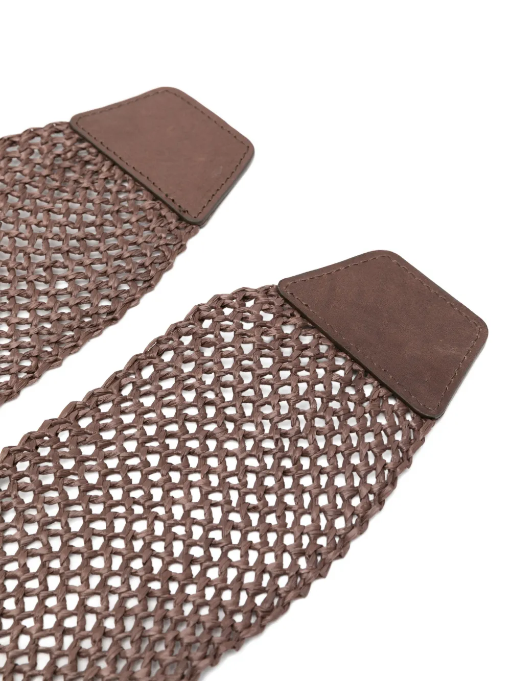  Antonelli Woven Leather-appliqued Belt - Brown 