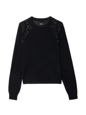 MM6 Maison Margiela distressed-effect Sweater | Black | FARFETCH