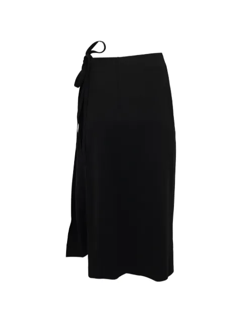 Theory pleated wrap midi skirt