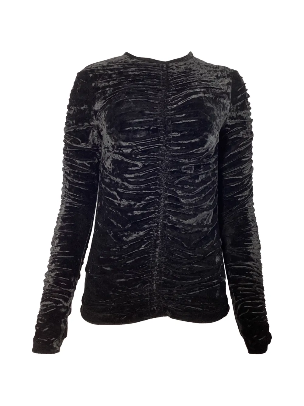 Dries Van Noten Pre-Owned ruched long-sleeve top - Nero